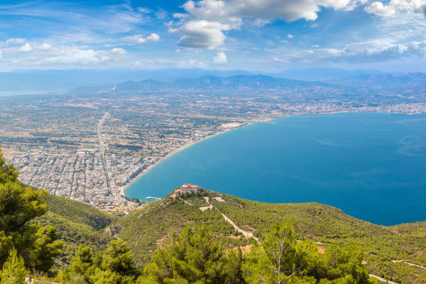 istock Panoramic view of Loutraki, Greece 1279373216