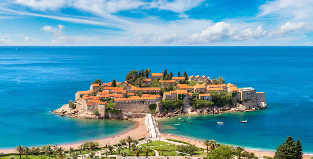 istock Sveti Stefan island in Budva 1279381680