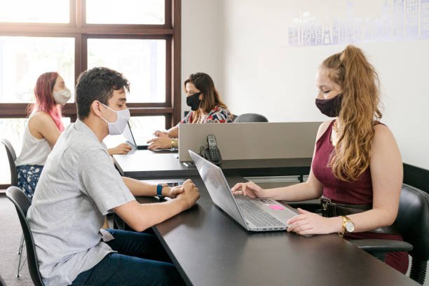 istock Consulting company providing customer service. Public orientation 1279381691