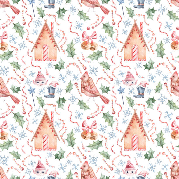Elf Pattern Wallpaper 880+ Christmas Elf Cartoon Seamless Wallpaper Stock Illustrations ...