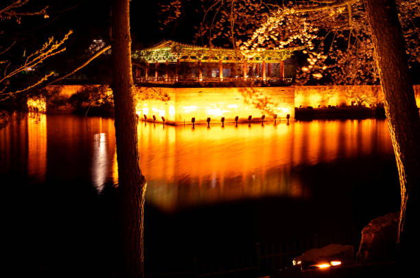 Night view of Donggung palace and Wolji in Gyeongju, Gyeongbuk