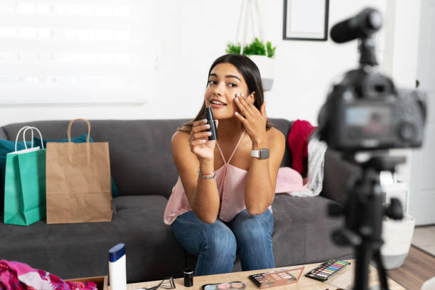 istock Trying out some beauty products online 1279384240