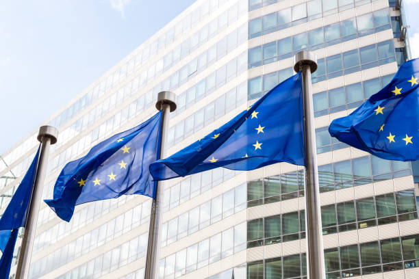 istock European flags  in Brussels 1279385412