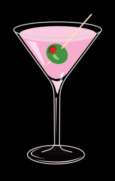 ilustrações de stock, clip art, desenhos animados e ícones de pink martini drink - martini glass