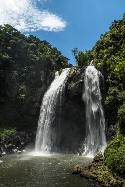 bridal veil waterfall - doutor pedrinho - santa catarina - brazil - cachoeira imagens e fotografias de stock