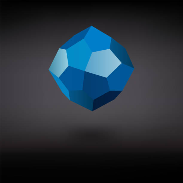 istock Realistic illustration of a blue faceted gemstone. Vector illustration 1279394177