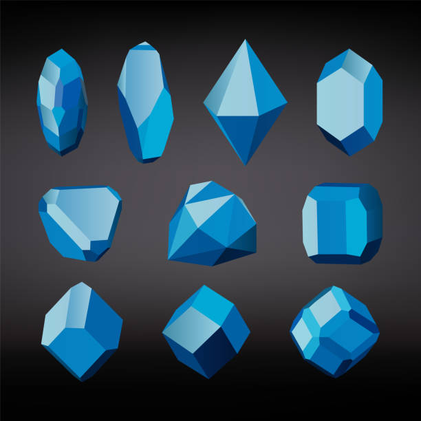 istock Realistic illustration of a blue faceted gemstone. Vector illustration 1279394245