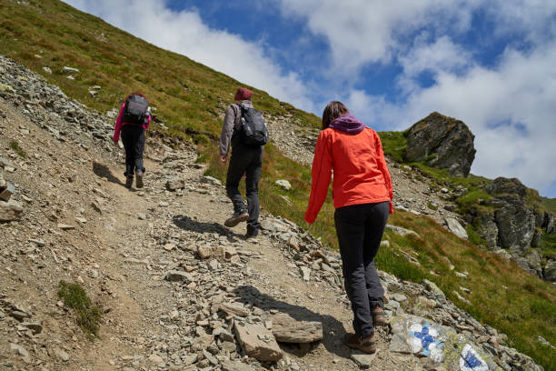 istock Family hiking into the mountains 1279394876