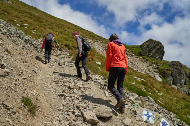 istock Family hiking into the mountains 1279394877