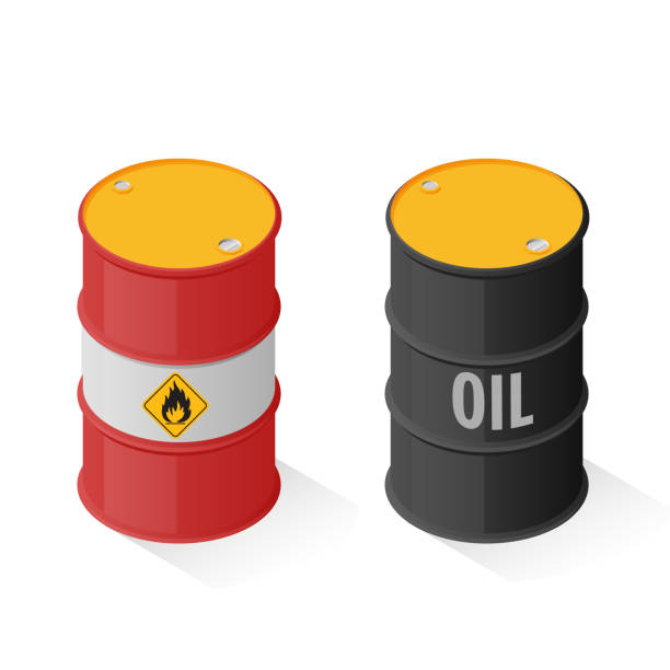 Oil barrels vector art illustration