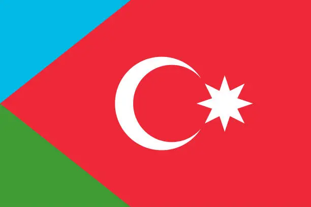Vector illustration of Flag of Iranian (South) Azerbaijan