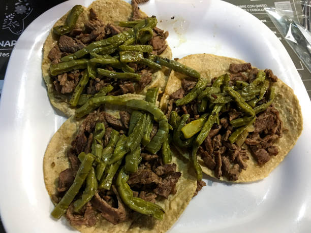 istock Meat tacos with nopal in a white plate 1279396429