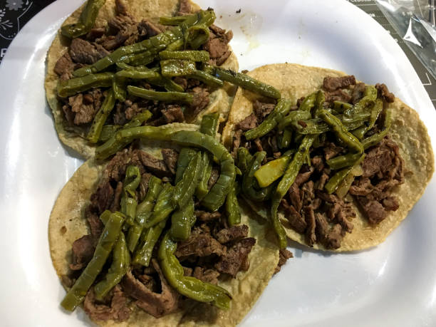 istock Meat tacos with nopal in a white plate 1279396432