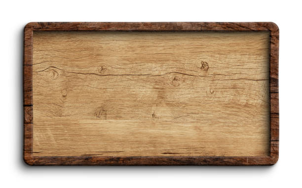 istock Brown blank wooden sign with dark frame 1279406616