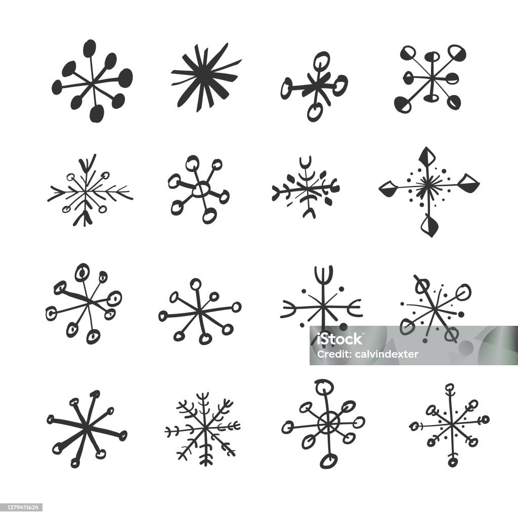 Snowflakes Cartoon Collection Stock Illustration - Download Image Now -  Snowflake Shape, Drawing - Art Product, Doodle - iStock