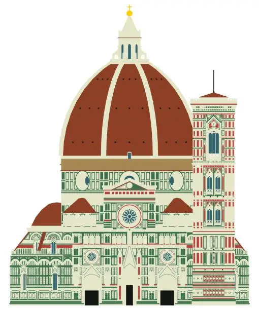 Vector illustration of Santa maria del fiore, Florence, Italy.
