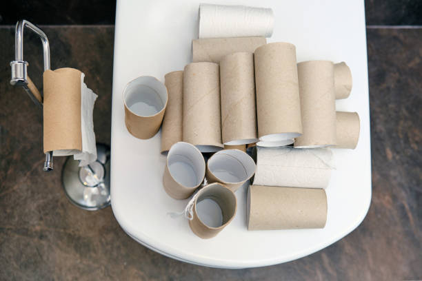 istock Top view of empty toilet paper rolls in a large pile 1279415638