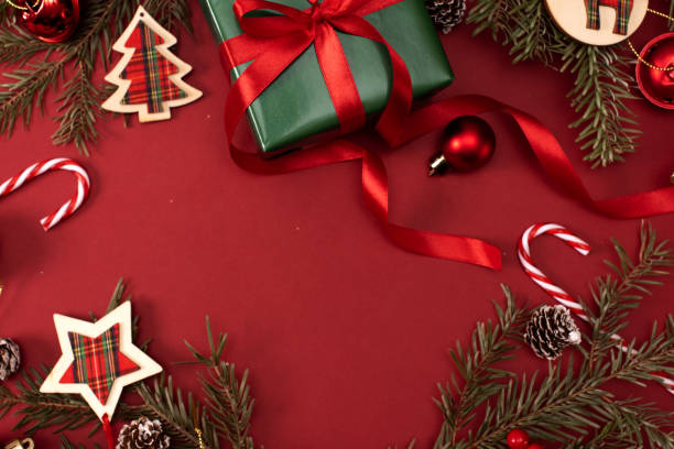 istock Christmas presents on dark background 1279415927