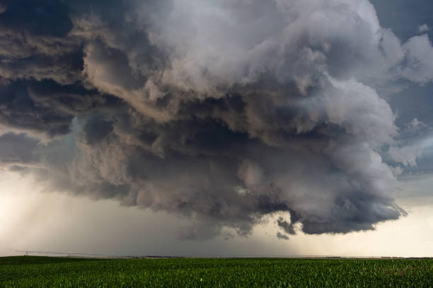 istock Dark ominous storm clouds with rain and bad weather 1279417563