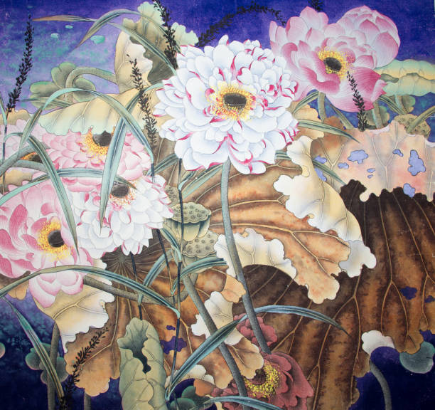 istock Chinese traditional painting of flowers 1279421270