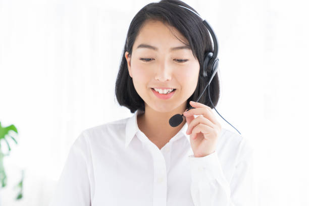 istock asian woman who works as an operator 1279422074
