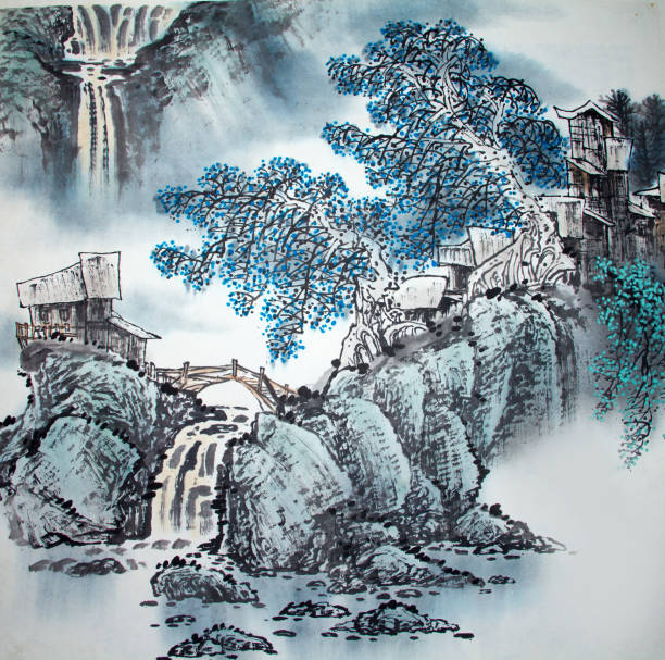 istock Chinese traditional painting of landscape 1279423747
