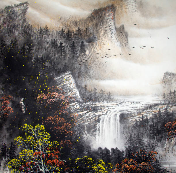 istock Chinese traditional painting of landscape 1279423821
