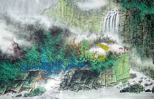 istock Chinese traditional painting of landscape 1279423829