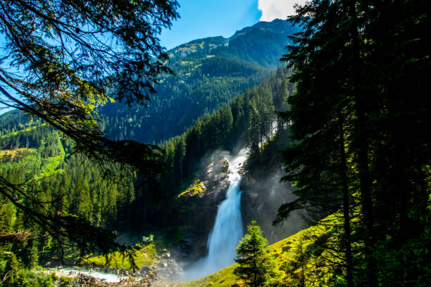 Europe's largest waterfalls can be found in Krimml, where the Krimml waterfalls fall down in pools on 3 levels. These waterfalls are located in the Hohe Tauern National Park.