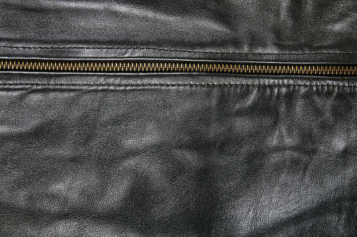 A Little Bit Older A Black Leather Jacket Detail Of Classic Old Black Leather Jacket Stock Photo - Download Image