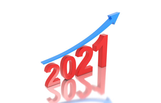 istock New Year 2021 Creative Design Concept with Arrow 1279429424