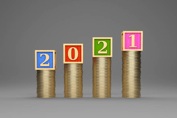 istock New Year 2021 Creative Design Concept with Gold Coins 1279429434