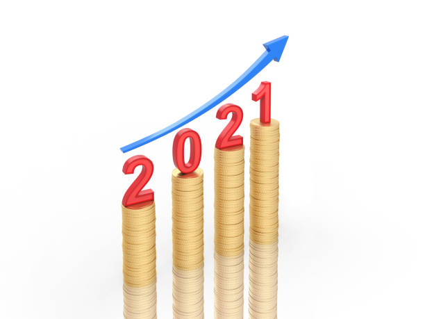 istock New Year 2021 Creative Design Concept with Gold Coins 1279429511