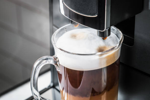 istock hot cappuccino made in the coffee machine 1279440775