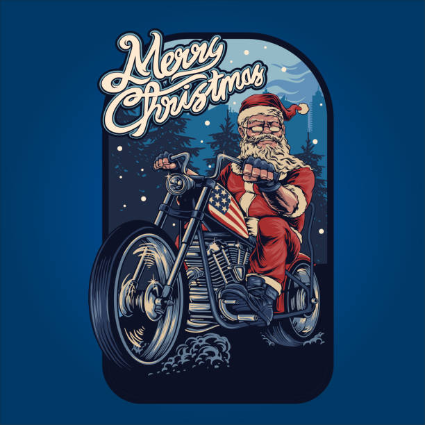500+ Santa On A Motorcycle Stock Illustrations, Royalty-Free Vector