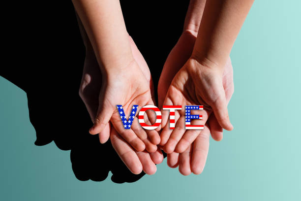 istock American flag and religious cross, prayer for voting 1279444373