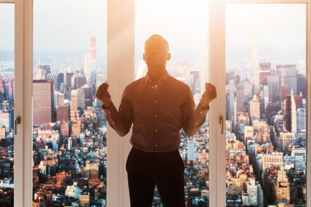 istock African American Man Standing Doing Business Meditation 1279444420
