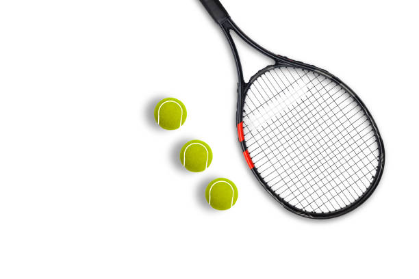 istock Tennis racket balls on white background 1279448128