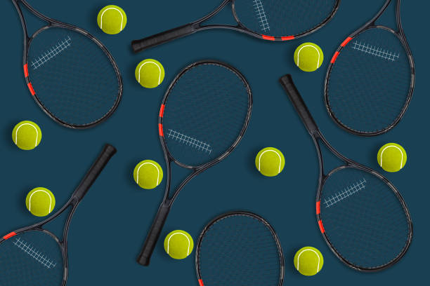 istock Tennis Racket and Ball Seamless Pattern Background for Competition Play Game Concept 1279448232
