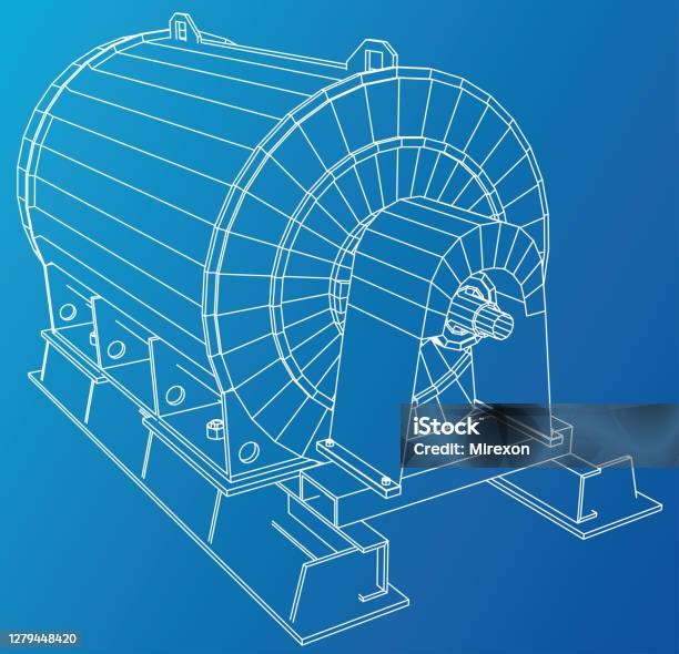 Engine Wireframe Vector Wireframe Engine Tracing Illustration Of 3d Eps 10 Vector Format Stock ...
