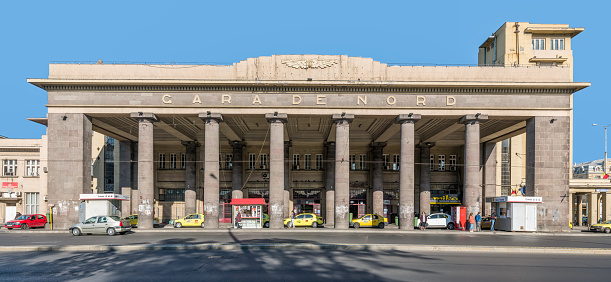 Bucharest/Romania - 09.27.2020: North train station (Gara de Nord) building in Bucharest.