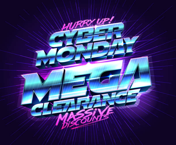 Cyber monday mega clearance, massive discounts vector banner Cyber Monday mega clearance, massive discounts vector banner template monday night stock illustrations