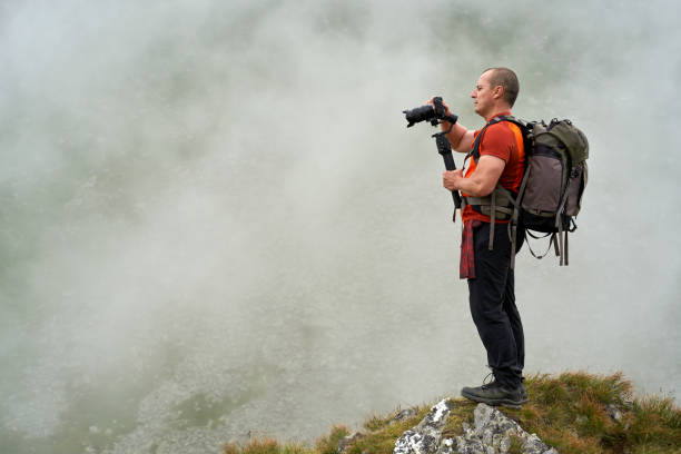 istock Filmmaker shooting with camera on gimbal 1279450303