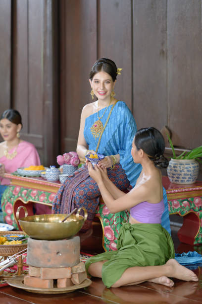 istock Thai people make Thai dessert in Thai period costume 1279461098