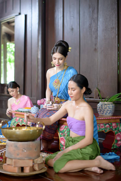 istock Thai people make Thai dessert in Thai period costume 1279461131