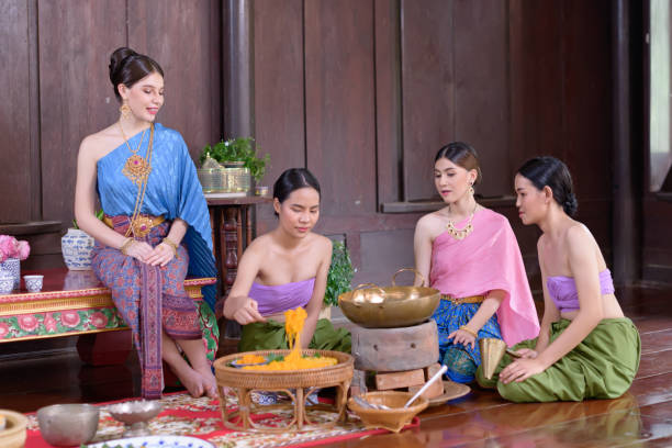 istock Thai people make Thai dessert in Thai period costume 1279461177