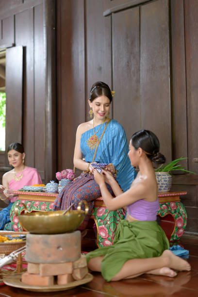 istock Thai people make Thai dessert in Thai period costume 1279461772