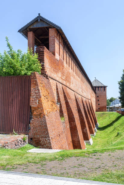 istock Red brick wall of medieval Kolomna Kremlin, Russia 1279462013
