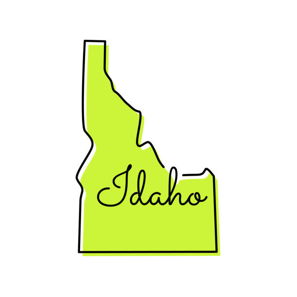 mapa idaho - stan us szablon projektu ilustracji wektorowej. - idaho stock illustrations