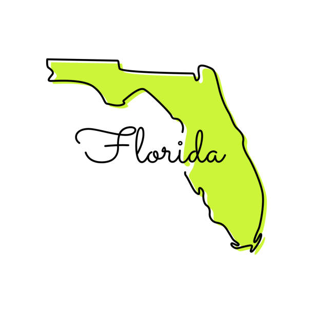 佛羅里達州地圖 - 美國向量插圖設計範本的狀態。 - florida 幅插畫檔、美工圖案、卡通及圖標